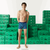Boxer lungi din bumbac organic cu imprimeu lacoste x minecraft 0H6PD41599 bărbați alb c50