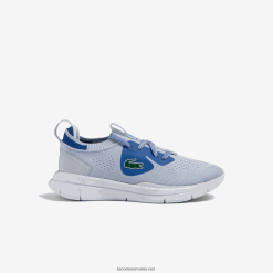 Lacoste adidași din material textil run spin tricot 0H6PD43069 copii albastru deschis 52c