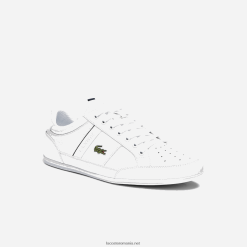 Lacoste adidași din piele chaymon și sintetic 0H6PD41713 bărbați alb și bleumarin 042