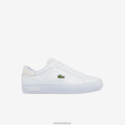 Lacoste adidasi powercourt din piele lustruită 0H6PD41845 bărbați alb 21 g