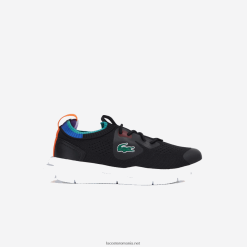 Lacoste adidași run spin tricot textil contrast de culoare 0H6PD43298 copii negru albastru 011