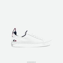 Lacoste adidași tricolori la piquee textil 0H6PD43317 juniori alb/marinier și roșu 407