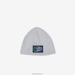 Lacoste beanie cu insignă cu efect comic 0H6PD43278 copii grey chine cca