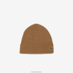Lacoste beanie din lână striată 0H6PD42257 bărbați maro z0w