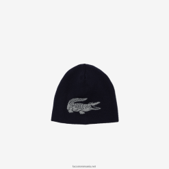 Lacoste beanie reversibil crocodil contrast 0H6PD42346 bărbați bleumarin gri chine 0ph