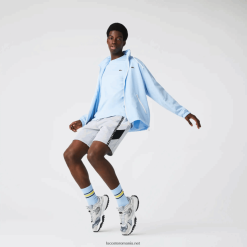 Lacoste benzi cu litere bermude din lână 0H6PD41603 bărbați gri chine alb negru p0f