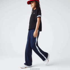 Lacoste benzi laterale pantaloni supradimensionati 0H6PD43289 fetelor bleumarin 166
