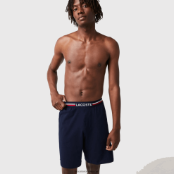Lacoste boxer lung cu talie în dungi 0H6PD41376 bărbați bleumarin 166
