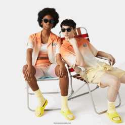 Lacoste cămașă cu imprimeu gradat în formă relaxată live 0H6PD41584 bărbați portocaliu alb galben z81