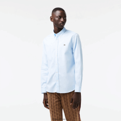 Lacoste cămașă din bumbac premium cu potrivire normală 0H6PD41493 bărbați hbp albastru