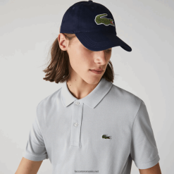 Lacoste curea de contrast și șapcă supradimensionată din bumbac crocodil 0H6PD42233 bărbați bleumarin 166