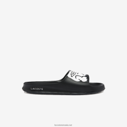 Lacoste diapozitive croco 2.0 sintetice 0H6PD41754 bărbați alb-negru 312