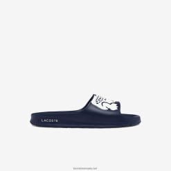 Lacoste diapozitive croco 2.0 sintetice 0H6PD41755 bărbați bleumarin și alb 092