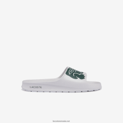 Lacoste diapozitive croco 2.0 sintetice 0H6PD41756 bărbați alb și verde închis 1r5