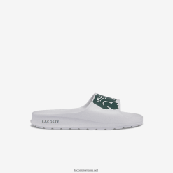 Lacoste diapozitive cu imprimeu sintetic croco 2.0 0H6PD42697 femei alb și verde închis 1r5