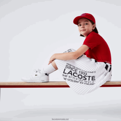 Lacoste fusta plisata din jerseu 0H6PD43291 fetelor alb 001