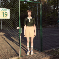 Lacoste Fusta tenis din pânză plisată ediție de prezentare de modă 0H6PD42664 femei bej l7d