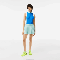 Lacoste fuste plisate tenis cu pantaloni scurți încorporați 0H6PD42389 femei verde deschis galben tid