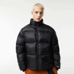 Lacoste geacă supradimensionată hidrofugă de marcă 0H6PD41234 bărbați negru c31