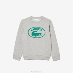 Lacoste hanorac colorblock cu marcă contrastantă 0H6PD43057 copii grey chine cca
