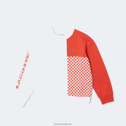 Lacoste hanorac colorblock din bumbac organic 0H6PD43048 copii albastru deschis portocaliu alb edz