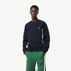 Lacoste hanorac colorblock din fleece periat 0H6PD4328 bărbați bleumarin verde alb yun