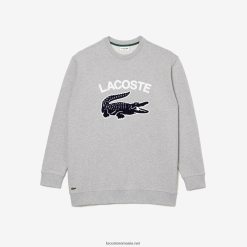 Lacoste hanorac cu decolteu rotund cu imprimeu crocodil - marime plus - mare 0H6PD41289 bărbați grey chine cca