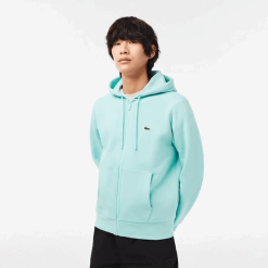 Lacoste Hanorac cu fermoar din lână cu buzunar cangur 0H6PD4373 bărbați mentă lgf