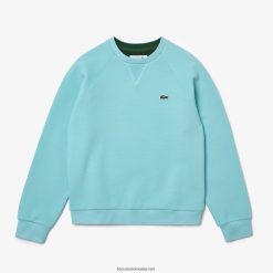 Lacoste hanorac din amestec de bumbac cu decolteu 0H6PD42392 femei turcoaz bvg