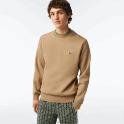 Lacoste hanorac din bumbac periat organic 0H6PD4289 bărbați bej cb8