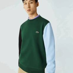 Lacoste hanorac din fleece periat 0H6PD41096 bărbați verde negru albastru ug6