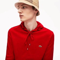 Lacoste hanorac din jerseu de bumbac cu glugă 0H6PD4620 bărbați roșu 240