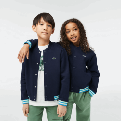 Lacoste hanorac fleece cu nasturi 0H6PD43044 copii bleumarin 166