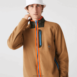 Lacoste hanorac polar cu fermoar cu potrivire relaxată 0H6PD4979 bărbați maro verde kaki 89f