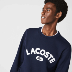 Lacoste hanorac terry cu decolteu 0H6PD41160 bărbați bleumarin 166