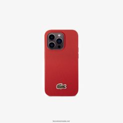 Lacoste husa iphone 14 pro efect petit pique 0H6PD42219 bărbați bleumarin maro 883