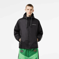 Lacoste jachetă matlasată tăiată cu glugă 0H6PD4389 bărbați negru c31