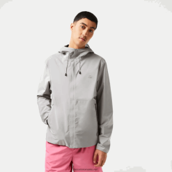 Lacoste jachetă scurtă impermeabilă 0H6PD4387 bărbați gri kzw
