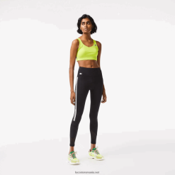 Lacoste jambiere cu dungi cu logo sport 0H6PD42402 femei negru 8vm