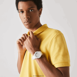 Lacoste l.12.12 ceas cu curea din silicon alb 0H6PD42333 bărbați alb 000