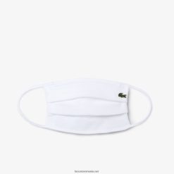 Lacoste l.12.12 mască de protecție a feței de bumbac piqué 0H6PD42322 bărbați alb 001