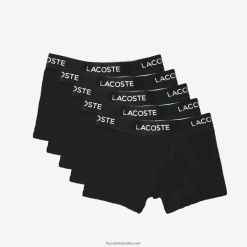 Lacoste Pachet de 5 trunchiuri din bumbac elastic 0H6PD41412 bărbați negru 031
