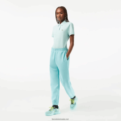 Lacoste pantaloni de jogging din bumbac amestecat 0H6PD42415 femei turcoaz bvg