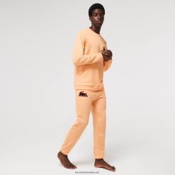 Lacoste pantaloni de jogging din bumbac fleece 0H6PD41478 bărbați portocaliu deschis bordeaux rz6