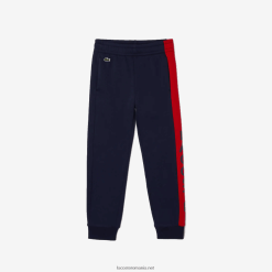 Lacoste pantaloni de jogging din fleece din bumbac 0H6PD43243 băieți bleumarin roșu k1h