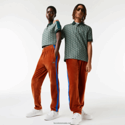 Lacoste pantaloni de sport cu bandă contrastantă laterală 0H6PD41104 bărbați maro 3pb