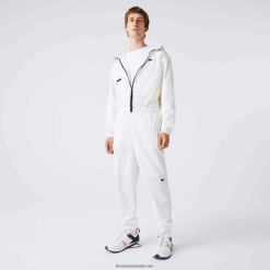 Lacoste pantaloni de sport cu mozaic hidrofugă 0H6PD41106 bărbați alb b5l