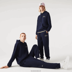 Lacoste pantaloni de sport din bumbac organic 0H6PD41049 bărbați bleumarin 166
