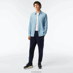 Lacoste pantaloni de sport din lână, cu tăiere conică 0H6PD4348 bărbați bleumarin 166