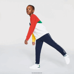 Lacoste pantaloni de sport ușori cu țesături 0H6PD43211 băieți bleumarin alb 525